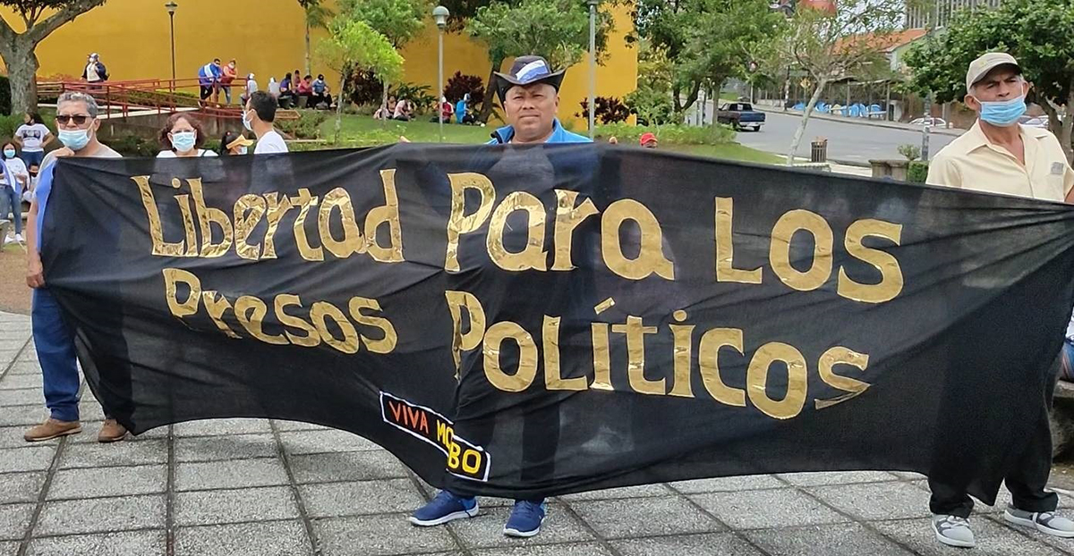 Protesta por las personas presas políticas de Nicaragua