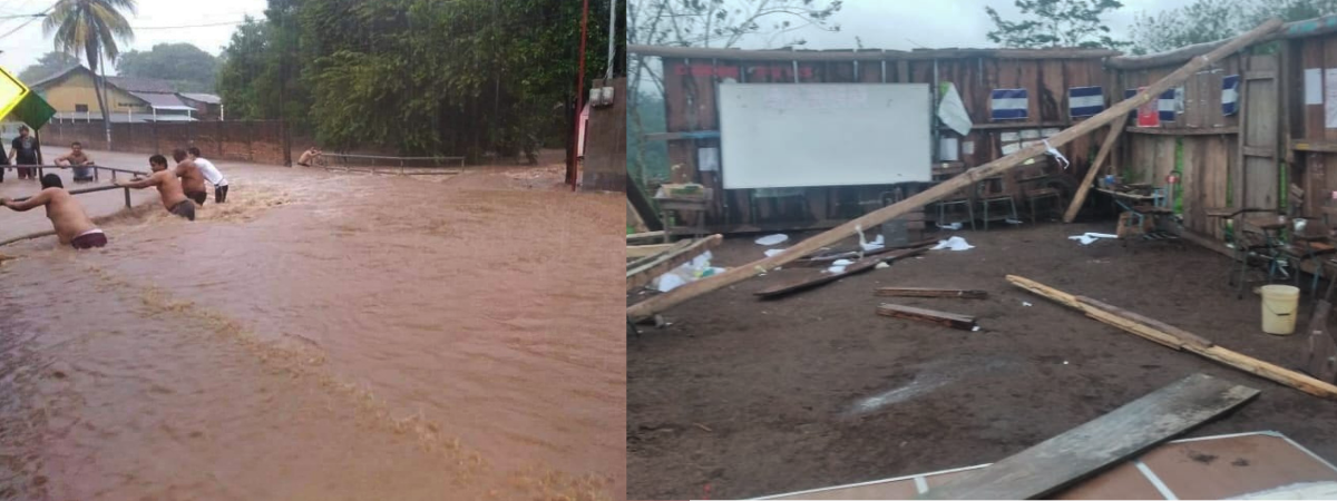 Inundaciones y escuelas destruidas a causa del Huracán Iota