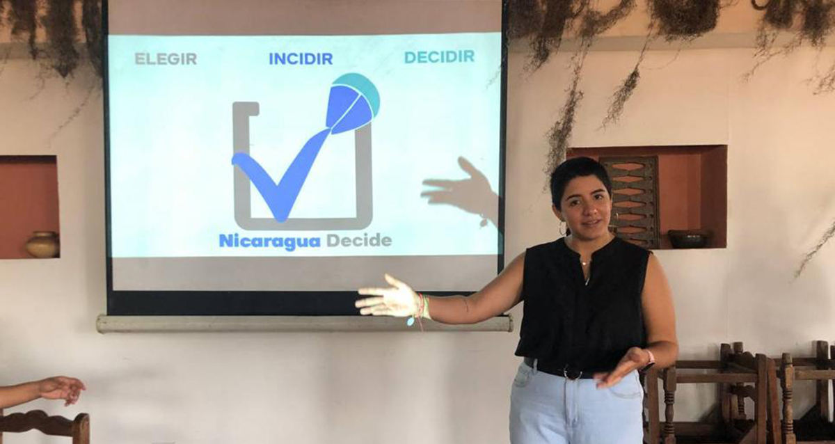 Carmen Chamorro durante la presentación de la iniciativa Nicaragua Decide