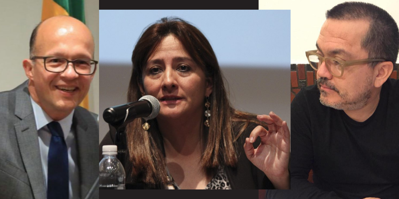 De izquierda a derecha: Jan-Michael Simon, Ángela María Buitrago y Alexandro Álvarez