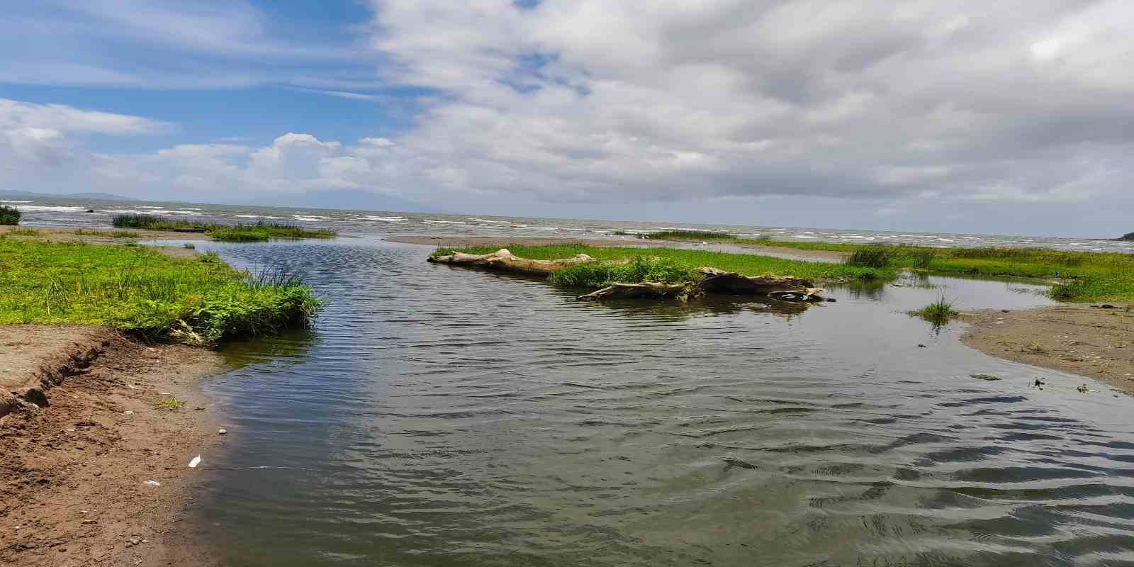 Un kilómetro al sur del puerto de San Jorge, se ubica la desembocadura del Río de Oro, uno de los afluentes más contaminados en el departamento de Rivas.