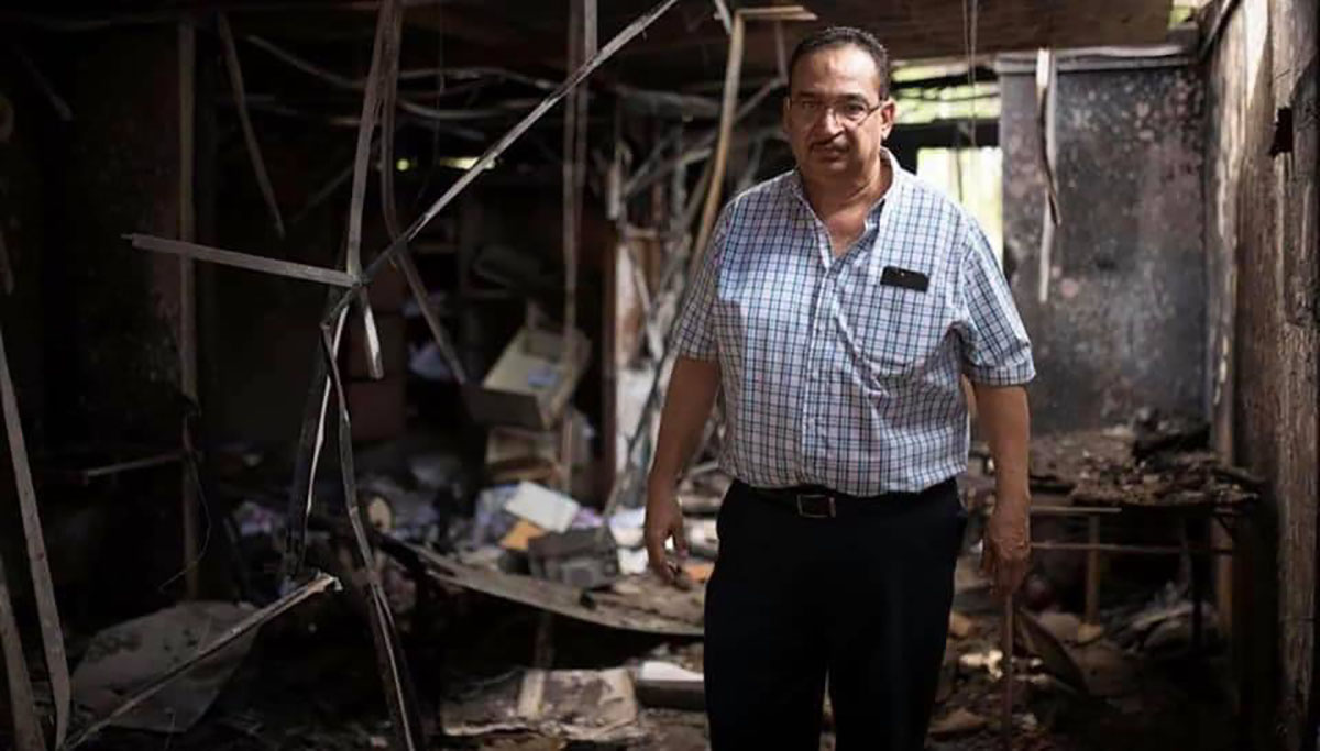 Radio Darío fue quemada por un grupo de simpatizantes de Daniel Ortega, el 20 de abril de 2018.