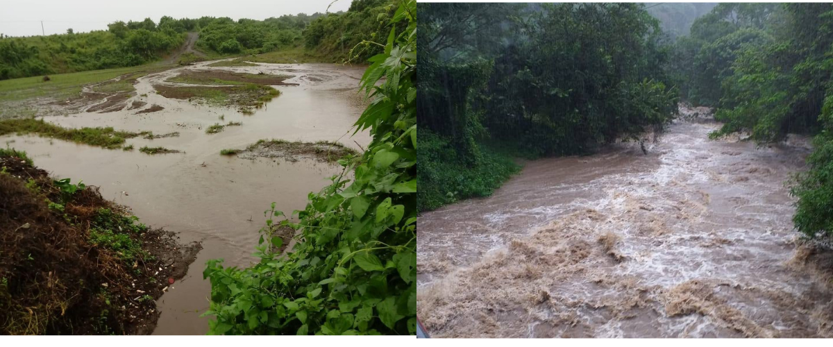 (Der) Represa de ciudad San Sebastián en Las Jagüitas - (Izq) )La Concordia, Jinotega.