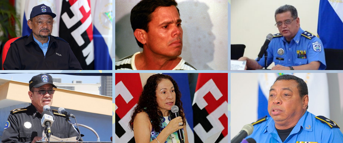 Ramón Avellán, Néstor Moncada, Francisco Díaz, Justo Pastor, Sonia Castro y Luis Pérez, los seis funcionarios orteguistas sancionados por la UE