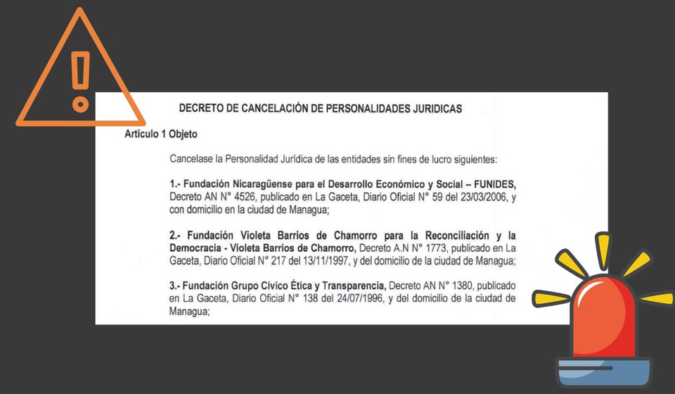  Asamblea de Daniel Ortega cancelará otras 25 organizaciones civiles