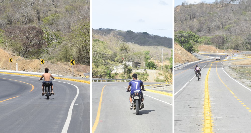 Pese a las onerosas multas de la Policía de Tránsito, es común ver en la Costanera a jóvenes circulando en motos sin el casco. También, pese a que la carretera tiene ciclovías, algunos ciclistas evitan usarlas. Foto: Onda Local