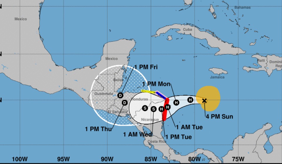  Tormenta tropical ETA avanza hacia el Caribe Norte de Nicaragua y puede convertirse en huracán