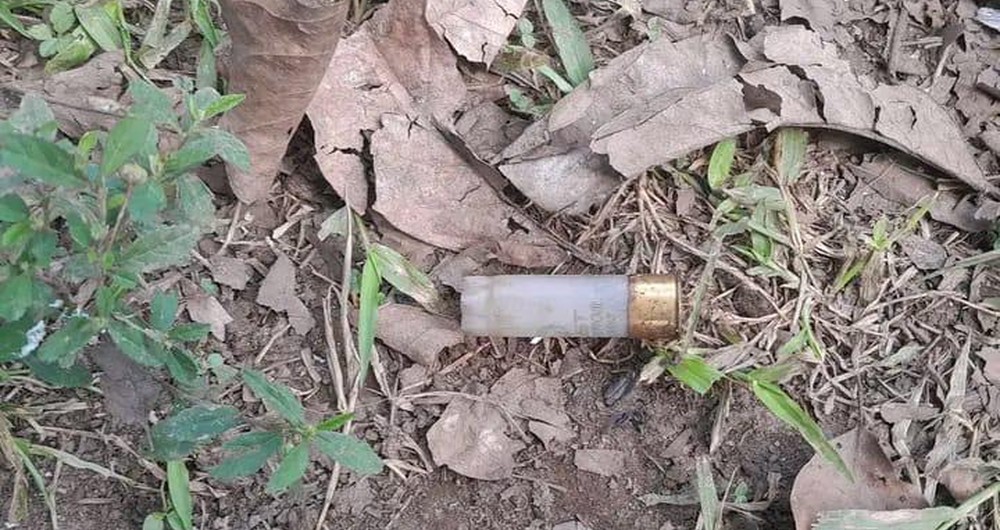 Un casquillo de escopeta fue encontrado por comunitarios en el lugar donde fueron asesinados los guardabosques voluntarios. Líderes indígenas aseguraron que los atacantes, además de escopetas, portaban fusiles AK-47 y ametralladoras Uzi.